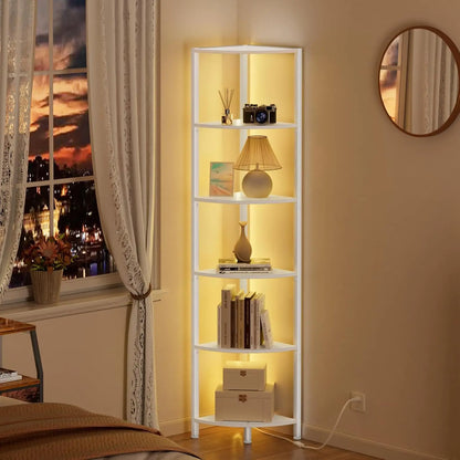 6 Tier Corner Shelf with LED Light