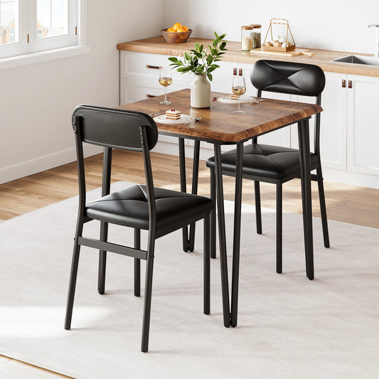 Dining Table for 2 with Upholstered Chairs