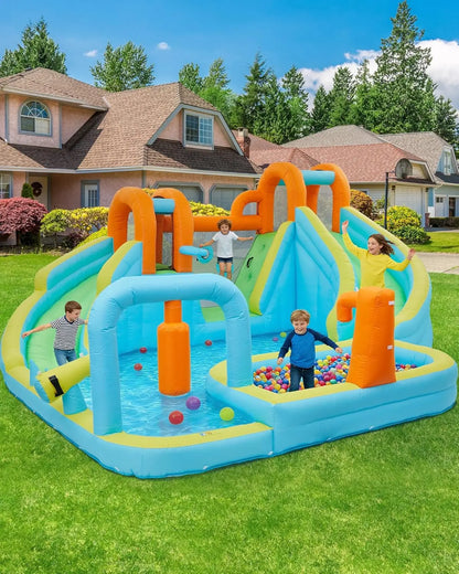 10-in-1 Inflatable Bounce House with Slide