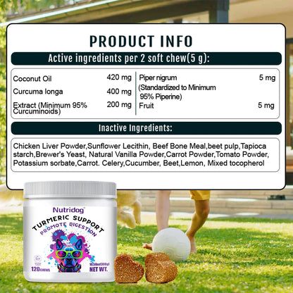 Dog Turmeric Chews Anti-Inflammatory Joint Care Contains Glucosamine