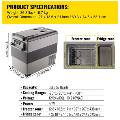 Car Refrigerator Mini Fridge Freezer