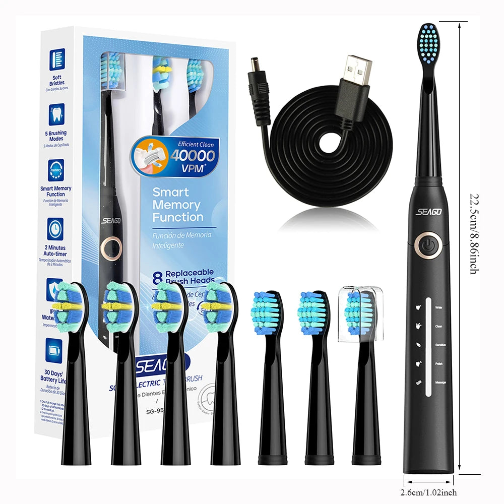 Rechargeable Electric Toothbrush Smart Automatic Waterproof