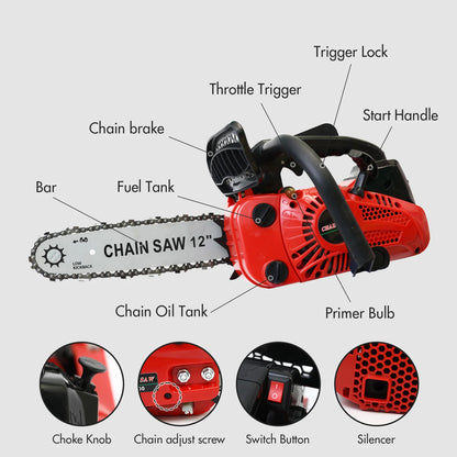 12 Inch Cordless Chainsaw Gasoline Lightweight