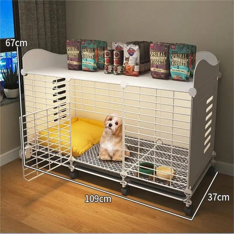 Dog Kennel with Wheels & Tray Indoor