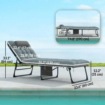 Chaise Lounge Chair Outdoor Set of 2
