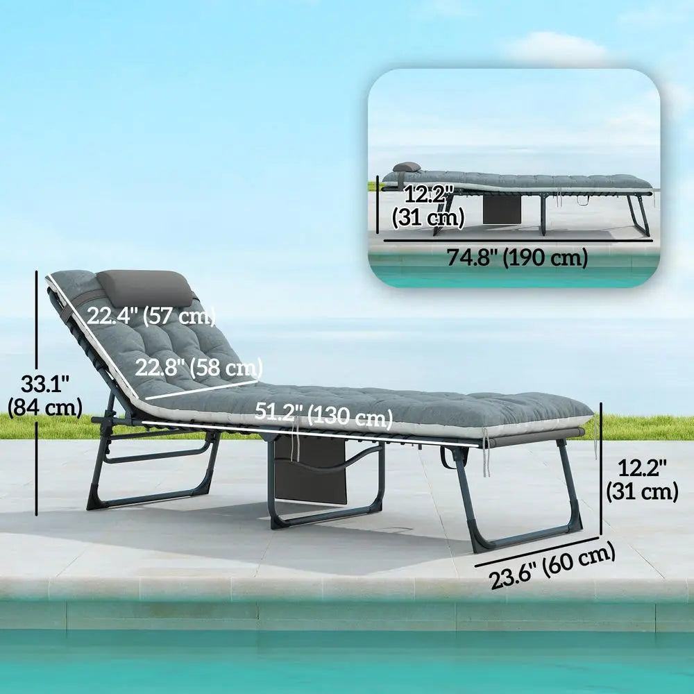 Chaise Lounge Chair Outdoor Set of 2