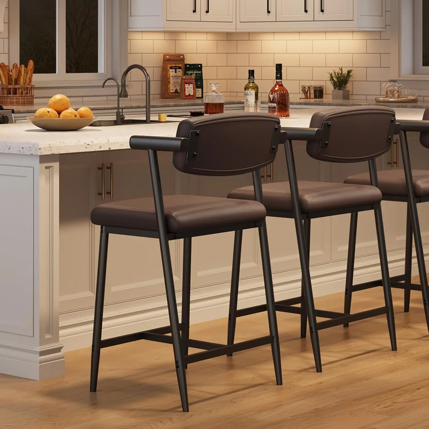 2PCS Counter Height Bar Stools