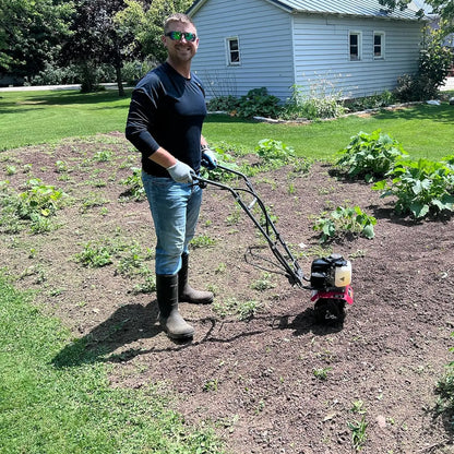Gas Powered Tiller w Adjustable 4 Steel Tines