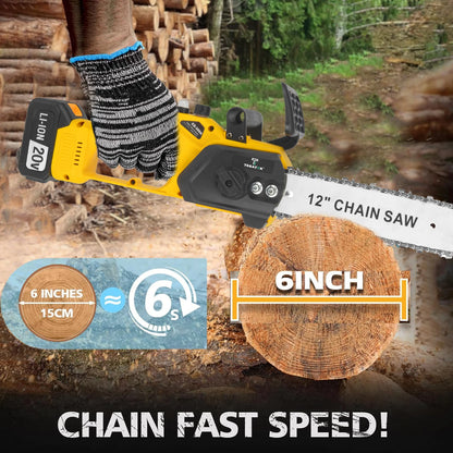12 Inch Chainsaw Handheld Two Batteries