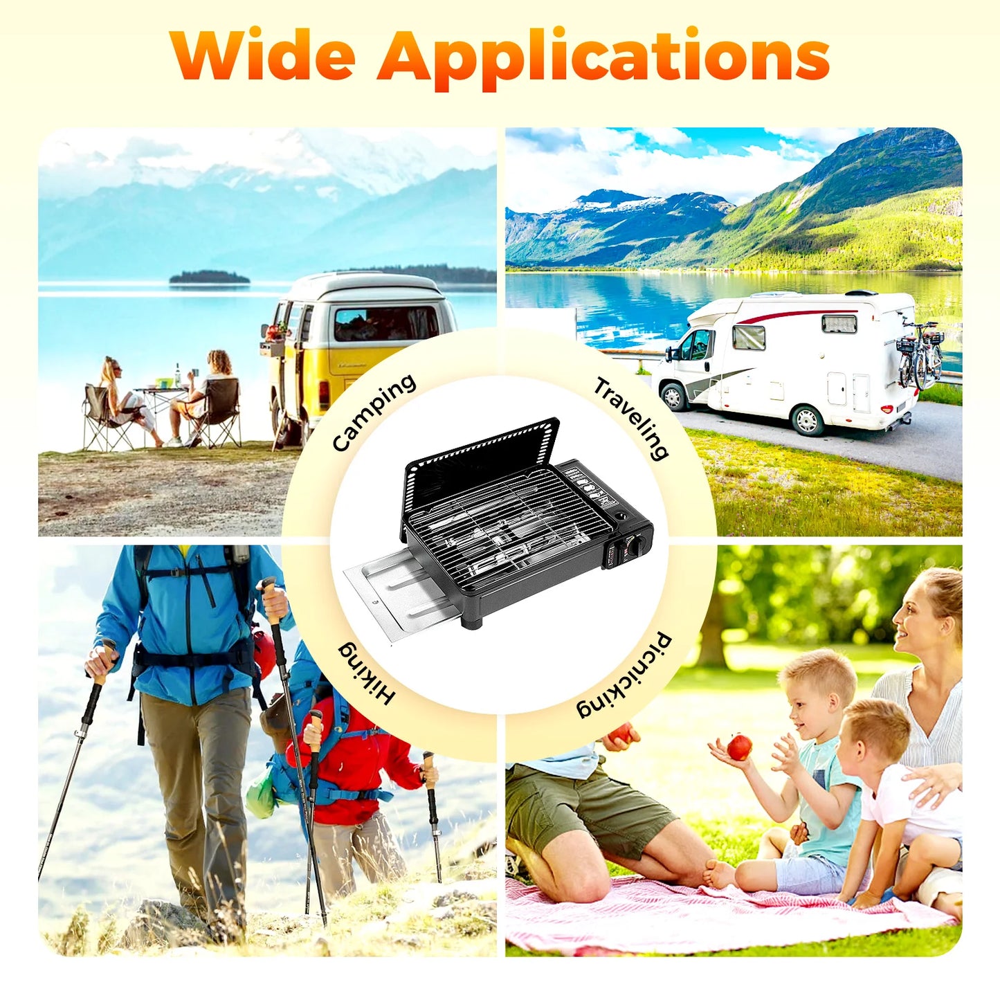 Portable Butane Gas Grill Stove Camping