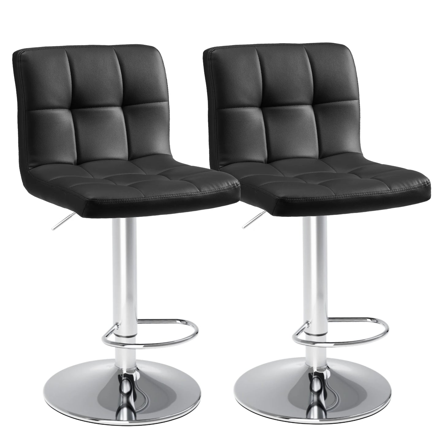 Leather Bar Stools Set of 2 Counter Height