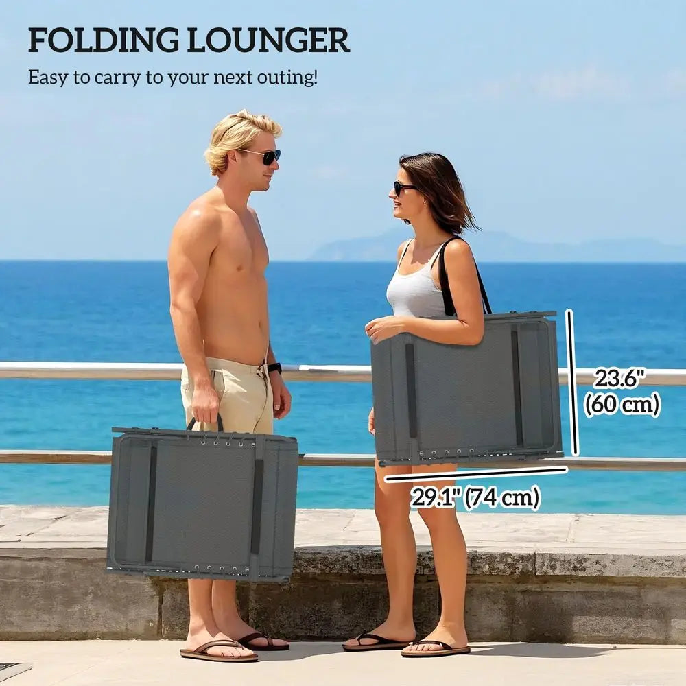 Chaise Lounge Chair Outdoor Set of 2