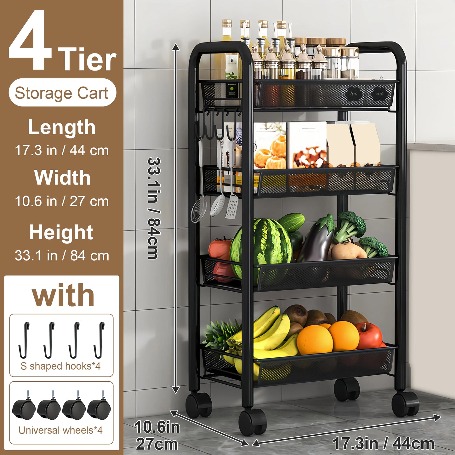 Multilayer Kitchen Storage Rack Metal