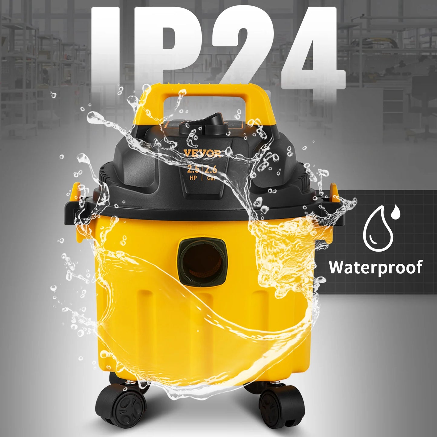 Wet Dry Vac 2.6 Gallon 2.5 HP