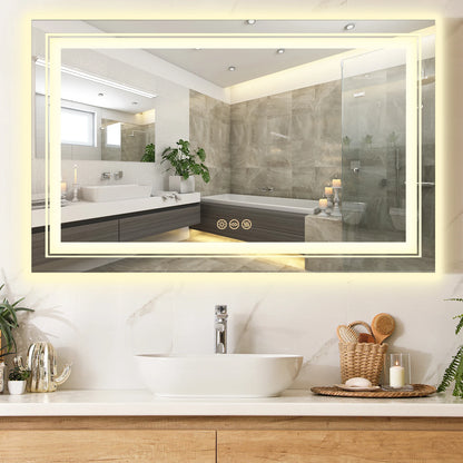 LED Mirror 40"x 24" with Front and Backlit