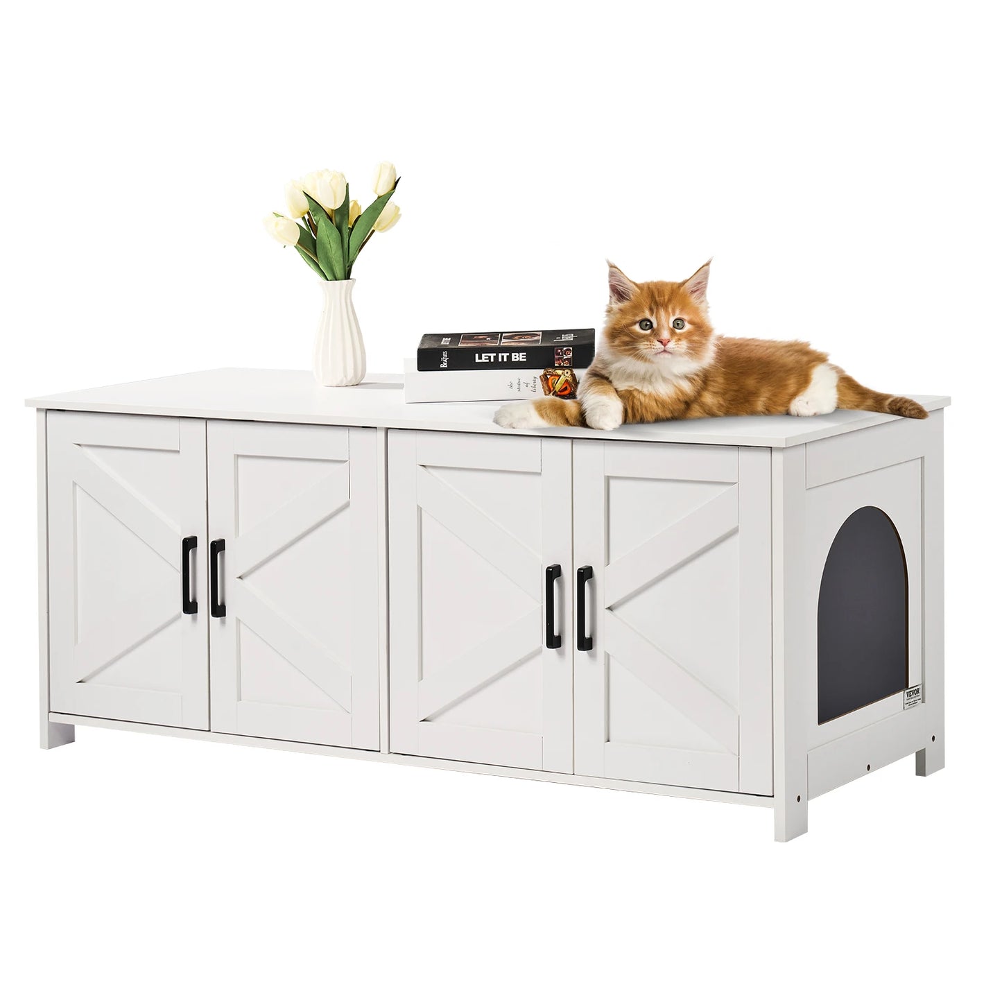 Cat Litter Box Enclosure Hidden Wooden Cabinet
