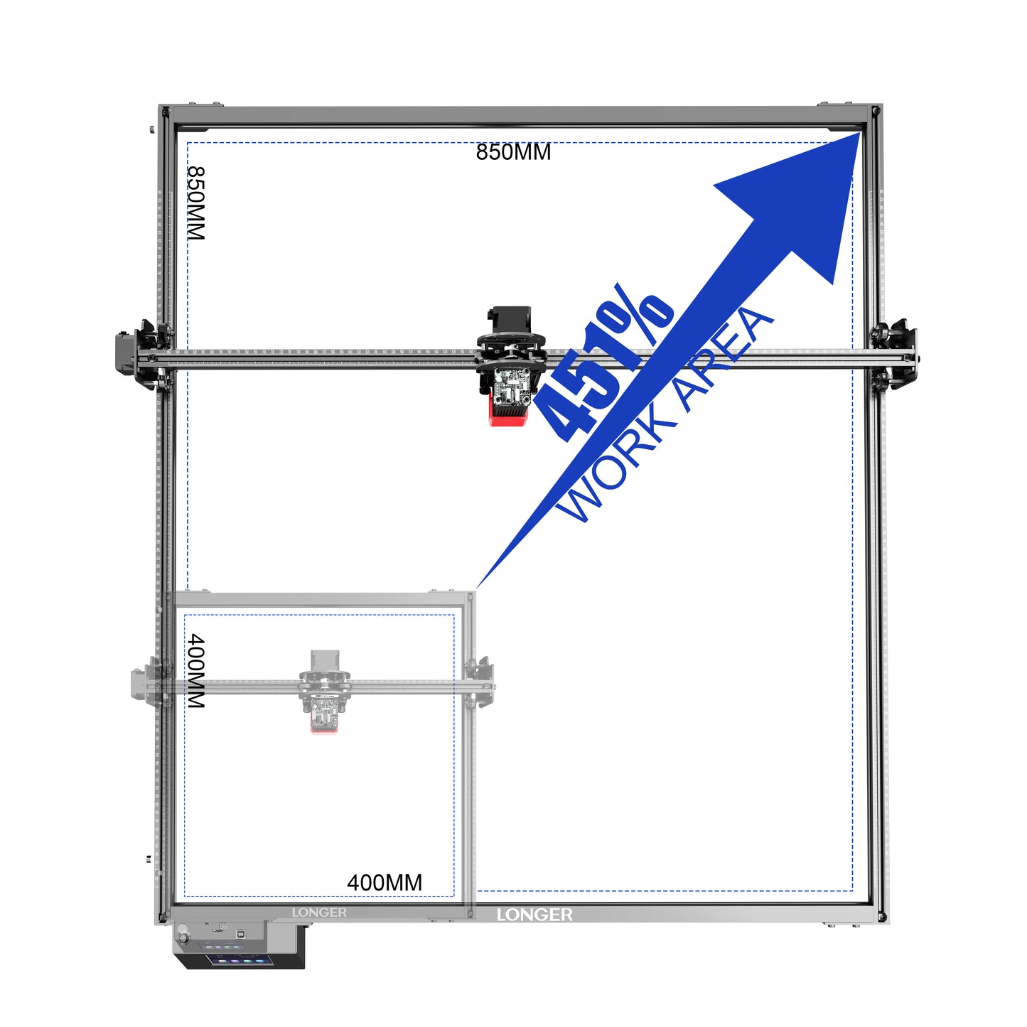 Laser Engraver X Y Axis Extension Kit for Longer RAY5