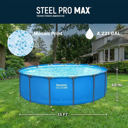 15’ x 48" Above Ground Pool, Metal Frame