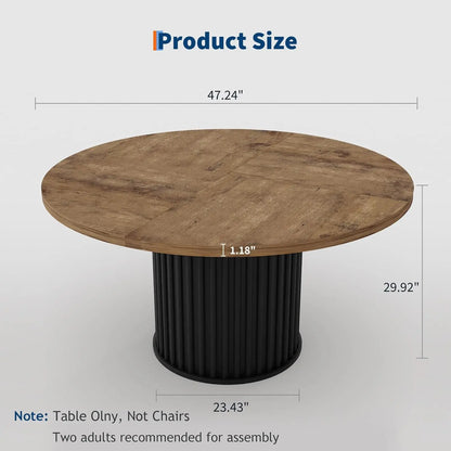 47" Round Dining Table for 4-6 People