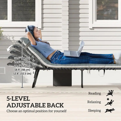 Chaise Lounge Chair Outdoor Set of 2