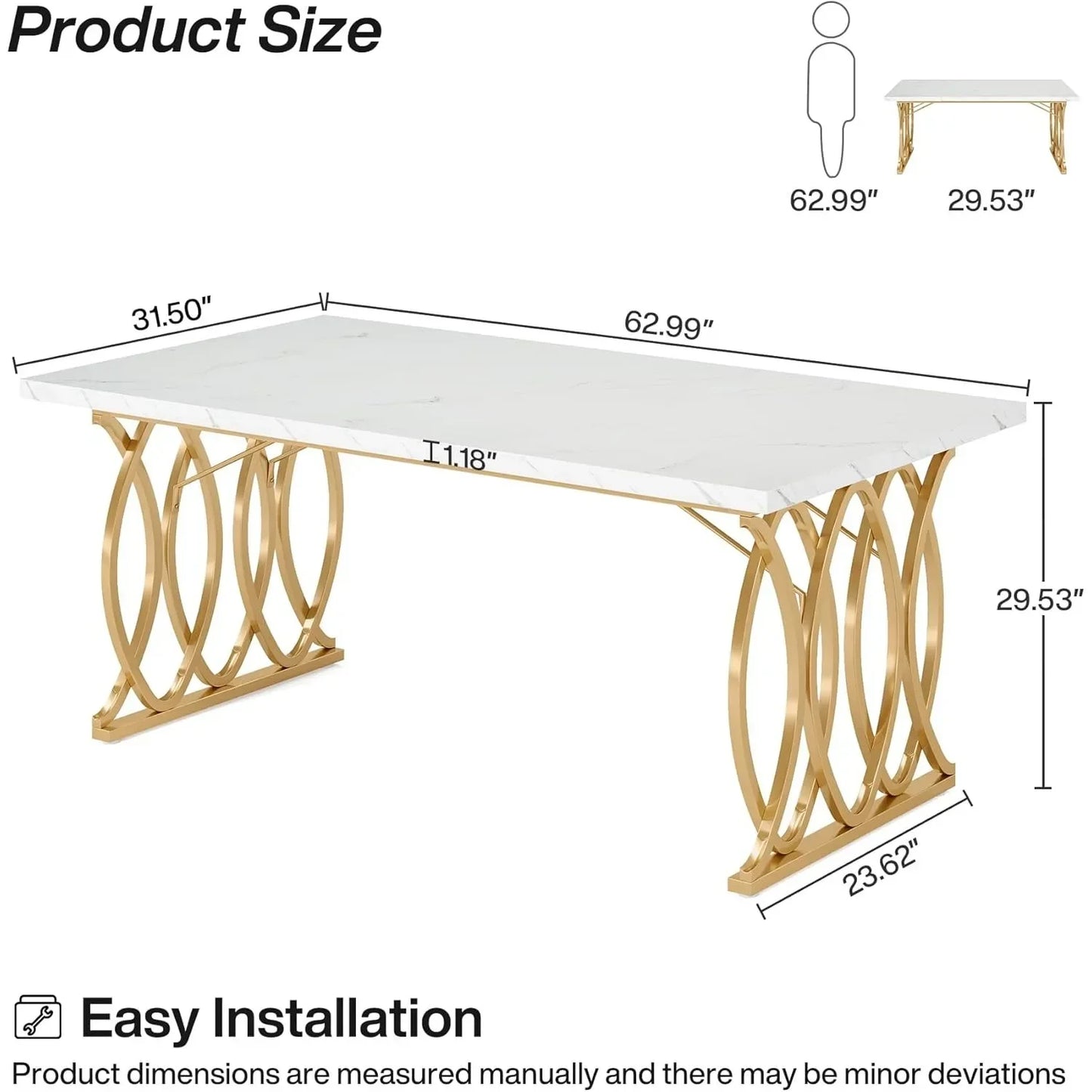 Modern Dining 63" Large Kitchen Table