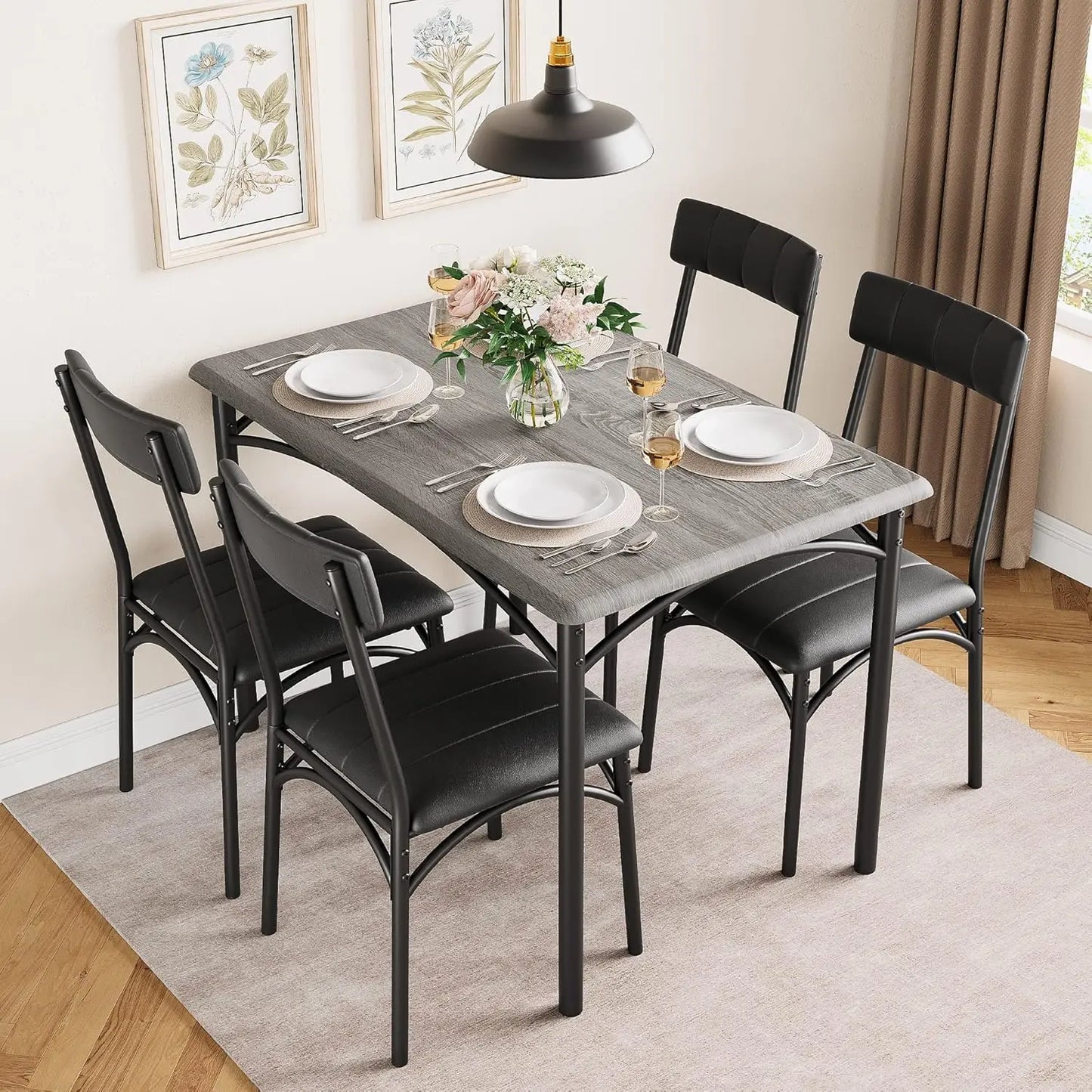 Kitchen Table with 4 Upholstered Chairs