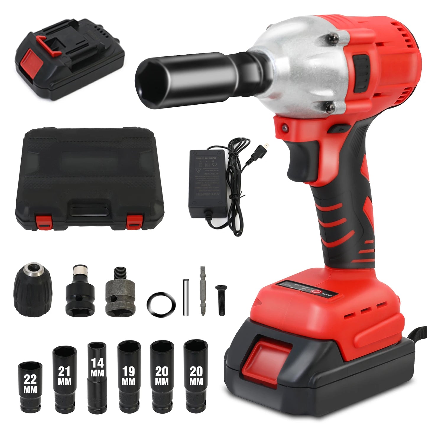 20V Cordless Electric Impact Wrench 1/2 Inch