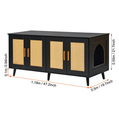Cat Litter Box Enclosure Hidden Wooden Cabinet