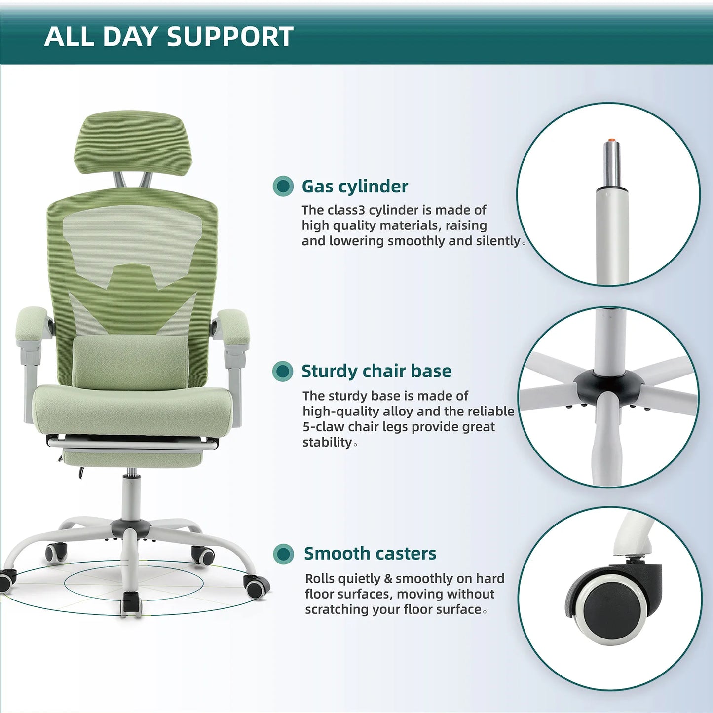 Reclining Rocking Gaming Chair Swivel Rolling  Lumbar