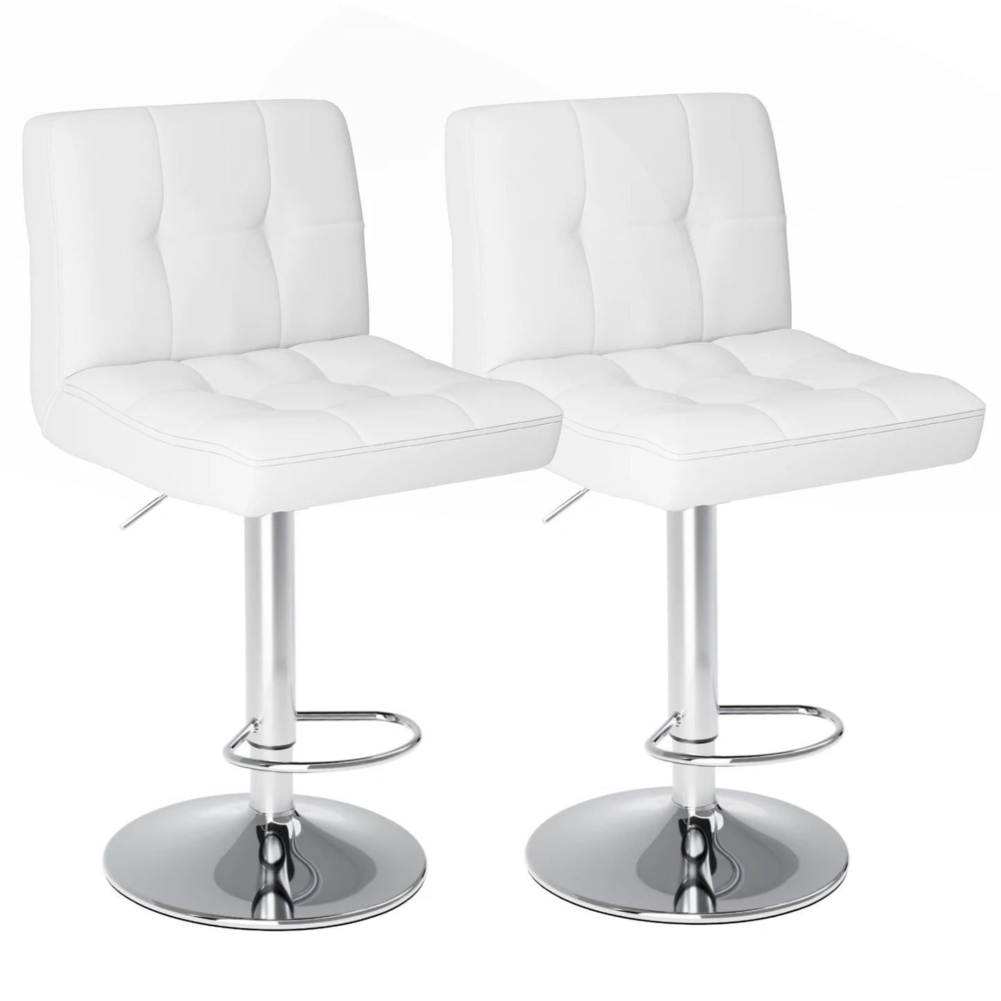 Leather Bar Stools Set of 2 Counter Height