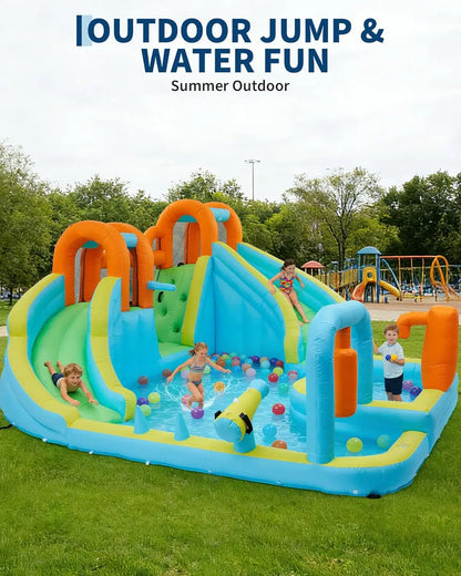 10-in-1 Inflatable Bounce House with Slide