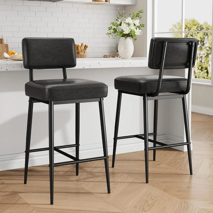 2 Pcs Bar Stools Leather Island ,Counter