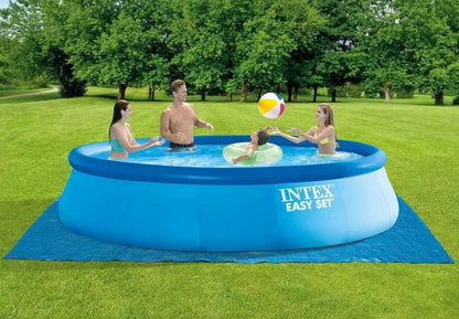 INTEX Easy Set 18 ft x 48in Above Ground Pool Set, Round Inflatable Swimming Pool with 1500 GPH Cartridge Filter Pump, Ladder